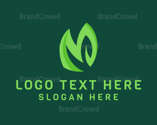 Green Organic Letter M Logo