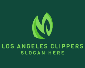 Green Organic Letter M Logo