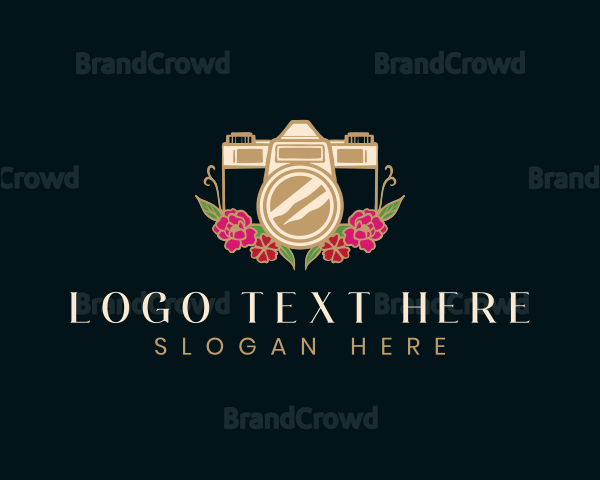 Floral Camera Photography Logo