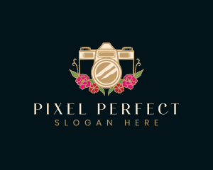 Floral Camera Photography logo design