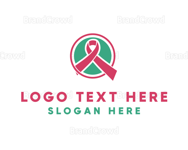 Medical Pink Donation Ribbon Logo