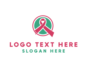 Help - Medical Pink Donation Ribbon logo design