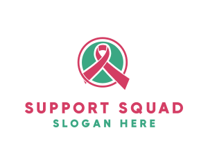Help - Medical Pink Donation Ribbon logo design