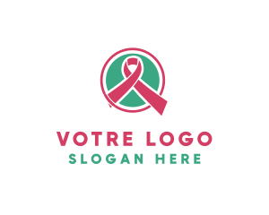 Cancer - Medical Pink Donation Ribbon logo design