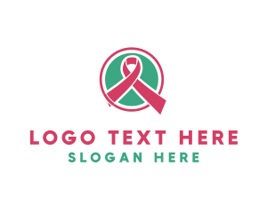 Cancer - Medical Pink Donation Ribbon logo design
