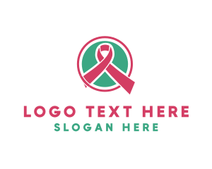 Cancer - Medical Pink Donation Ribbon logo design