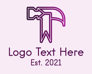 Hand Tool - Gradient Hammer Outline logo design