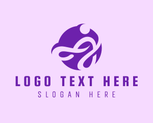 Round - Purple Swirly Letter J logo design