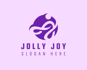 Purple Swirly Letter J logo design