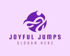 Purple Swirly Letter J logo design