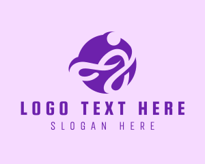 Orange And Purple - Purple Swirly Letter J logo design