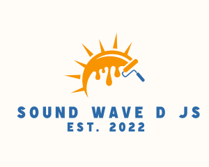 Morning - Sun Drip Paint Roller logo design