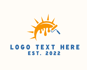 Tool - Sun Drip Paint Roller logo design