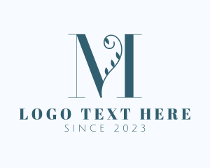 Gardening - Botanical Vine Letter M logo design
