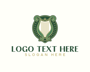 String Instrument - Musical Harp Instrument logo design