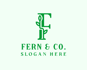 Organic Plant Letter F logo design