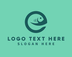 Aquaculture - Fish Letter E logo design