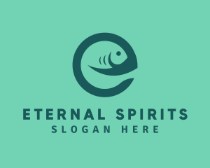 Fish Letter E logo design