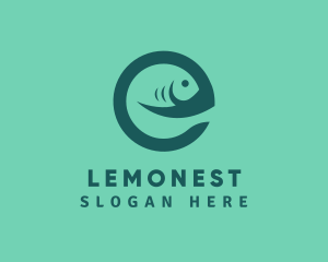 Aquaponics - Fish Letter E logo design