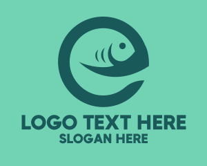 Poke - Fish Letter E logo design