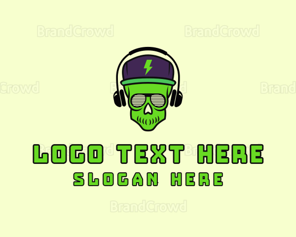 Headphones Skull Musician Logo