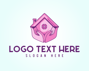 Hands - Pink Support Care Home logo design