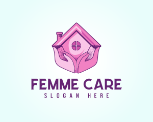 Pink Support Care Home logo design