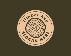 Log Ring Timber Wood logo design