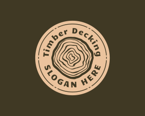 Log Ring Timber Wood logo design