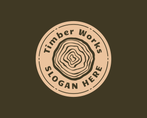 Log Ring Timber Wood logo design