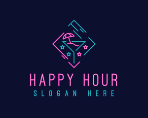 Neon Beach Margarita logo design