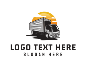 Truck - Closed Van Transport Courier logo design