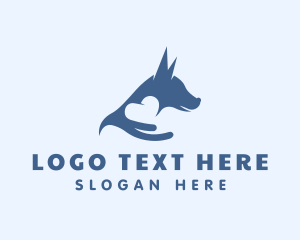 Veterinary - Blue Dog Heart logo design