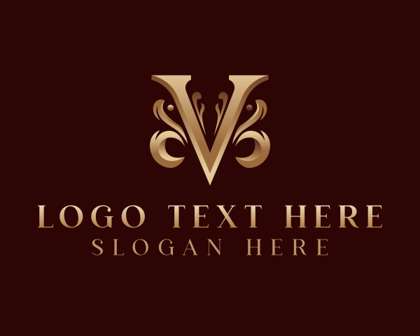 High End - Elegant Fashion Boutique Letter V logo design