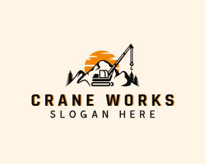 Crane - Mountain Crane Heavy Equipment logo design