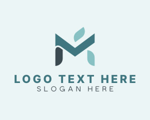 Skincare - Natural Leaf Letter M logo design