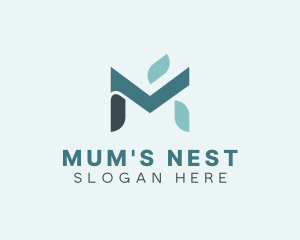 Natural Leaf Letter M  logo design