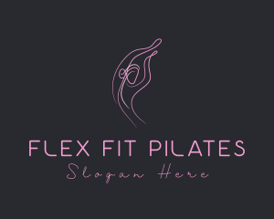 Pilates - Pink Feminine Stretching logo design