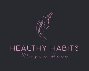 Pink Feminine Stretching logo design