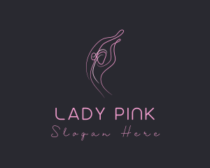 Pink Feminine Stretching logo design