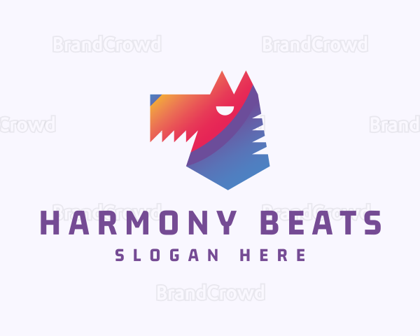 Gradient Wild Wolf Logo