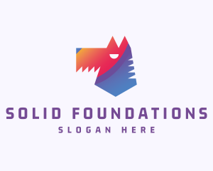 Gradient Wild Wolf Logo
