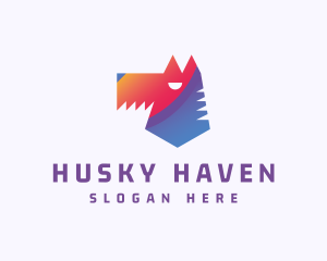 Husky - Gradient Wild Wolf logo design
