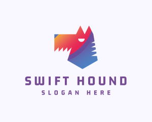 Gradient Wild Wolf logo design