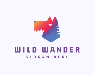 Gradient Wild Wolf logo design