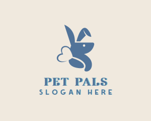 Pet Bunny Heart logo design