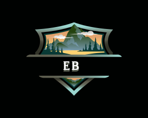 Pine Tree - Mountain Adventure Hiking logo design