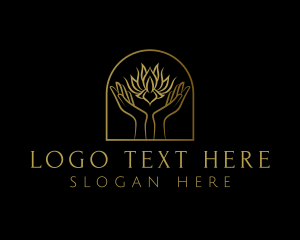 Relaxation - Spa Lotus Hand logo design