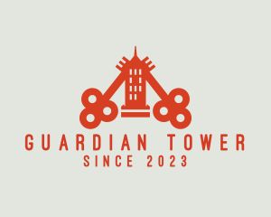 Building Key Tower logo design