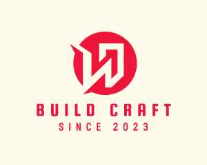 Construct - Red Building Letter W logo design